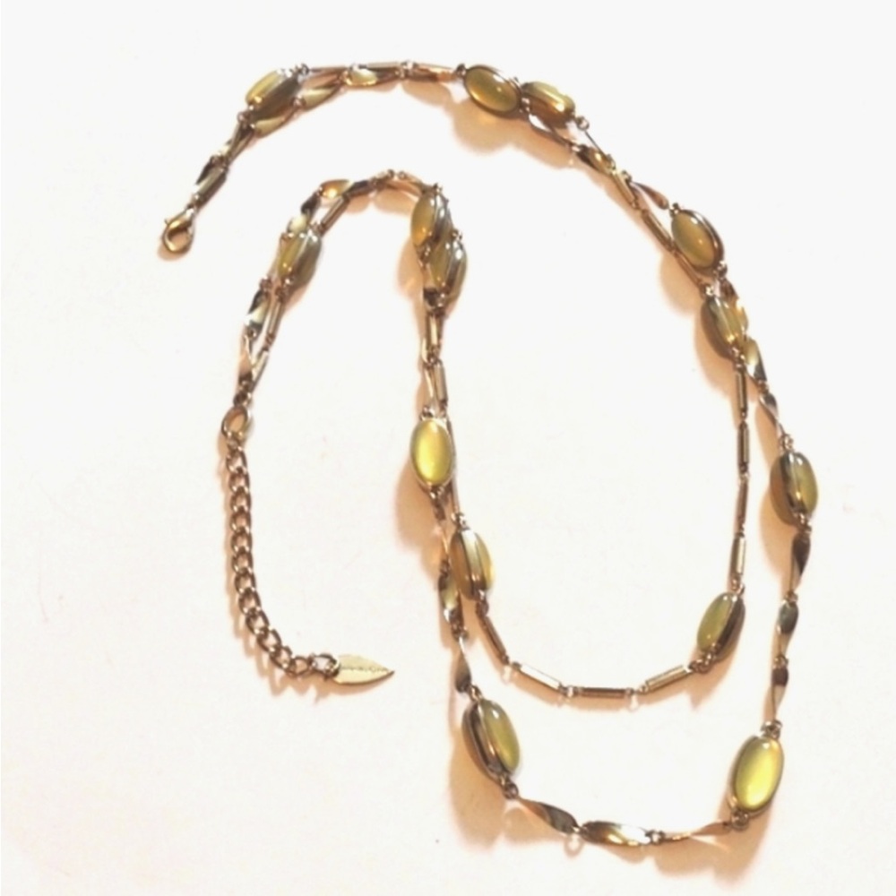 πΈ3/$25 Coldwater Creek Double Strand Layered Citrine Cabochon Gold Necklace - Picture 4 of 13